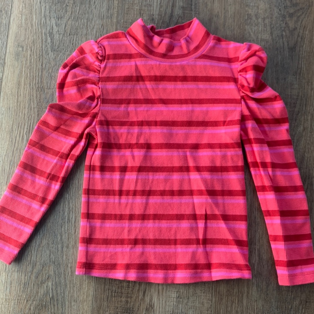 Gap Kids Puff Sleeve Striped Knit Turtleneck